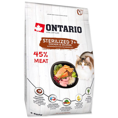 Ontario Cat Sterilised 7+ Senior 400g / Granulat für Katzen 