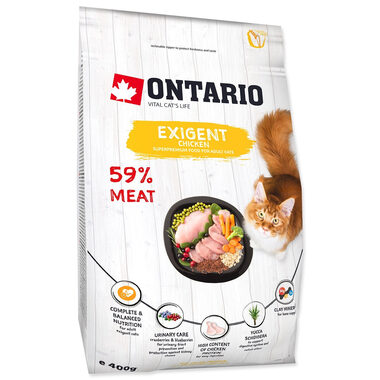 Ontario Cat Exigent 400g / Granulat für erwachsene Katzen