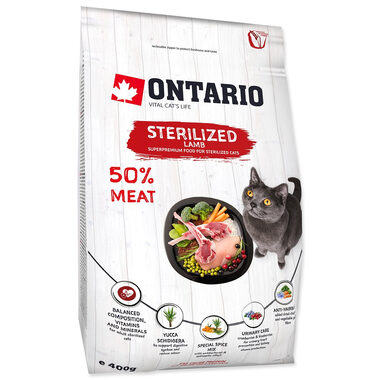 Ontario Cat Sterilised Lamb 400g / Granulat für erwachsene Katzen 