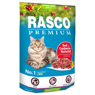Rasco Premium Sterilized Rindfleisch mit Cranberry und Brunnenkresse 400g / Granulat für erwachsene Katzen 