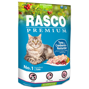 Rasco Premium Sterilisierter Thunfisch mit Cranberry und Brunnenkresse 400g / Granulat für erwachsene Katzen 