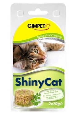 Gimborn Dosenfutter SHINY CAT Thunfisch + Katzengras 2x70g
