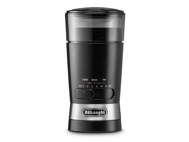 DeLonghi KG210 schwarz / Kaffeemühle / 170 W / Mahlgradkontrolle / herausnehmbares Tablett / 12 Tassen 