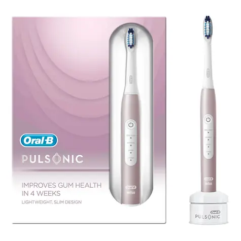 Oral-B Pulsonic Slim Luxe 4100 pink / Schallzahnbürste / 2x Aufsteckbürsten / 62000 Bewegungen / 3 Programme / Timer