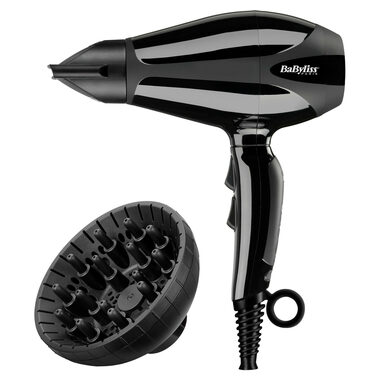 Babyliss Compact Pro / Haartrockner / 2400 W / 3 Temperaturen / 2 Geschwindigkeiten / Diffusor / 2x Konzentrator