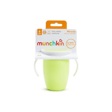 Munchkin - Junior Auslaufsicherer Becher 360° mit Griffen 207 ml-grün / ab 6 Monaten