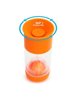 Munchkin - Auslaufsicherer Becher mit Sieb 414 ml - Orange / Ab 18 Monaten