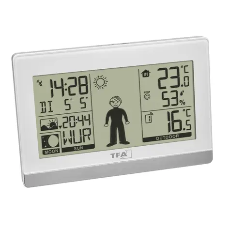 TFA 35.1159.02 - WEATHER BOY Heimwetterstation mit Wettervorhersage und Charakter - weiß