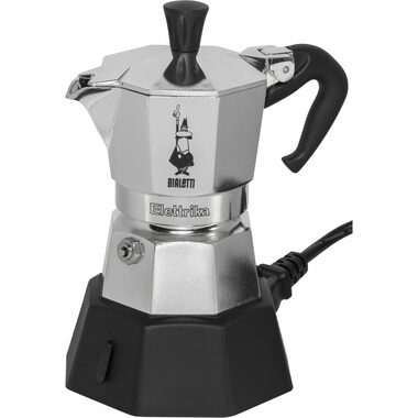 Bialetti Moka Elettrika elektrische Moka-Kanne für 2 Tassen 90 ml Silber