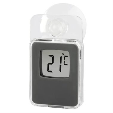HAMA Fensterthermometer innen & außen digital grau