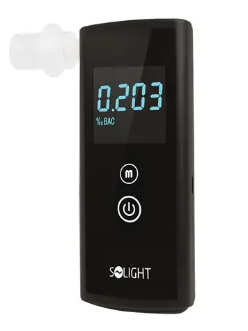Solight 1T04A Alkoholtester / Alkoholtester mit Messbereich 0,0 - 3‰ BAC / Genauigkeit: ± 0,1‰