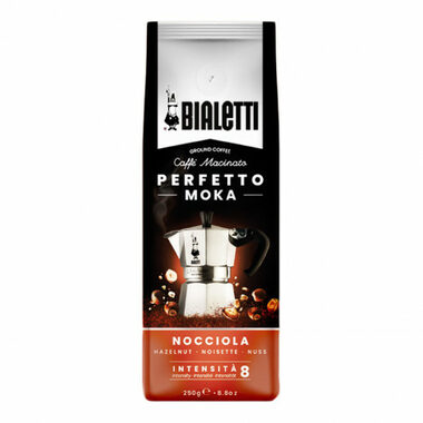 Bialetti Perfetto Moka Haselnuss 250 g / gemahlener Kaffee / 80 % Arabica & 20 % Robusta 