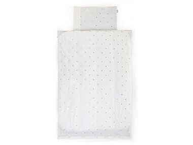 Childhome Kinderbettwäsche 2-teilig Jersey Gold Dots / Kinderbett 120x60 cm und 140x70 cm