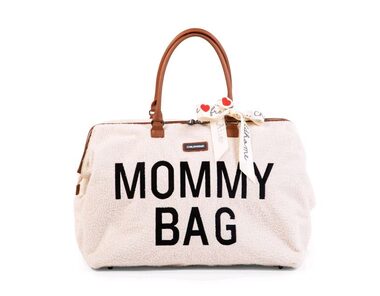 Childhome Wickeltasche Mommy Bag Teddy Off White / 55 x 30 x 40 cm / Tragkraft 5 kg