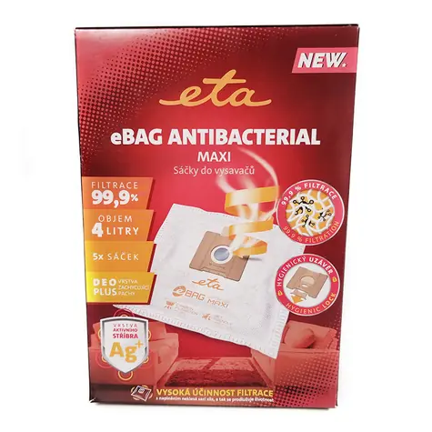ETA eBag Antibakteriell Maxi ETA960068021 Staubsaugerbeutel / 5 Stück 