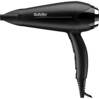 Babyliss D572DE Turbo Smooth schwarz / Haartrockner / 2200 W / 3 Temperaturen / 2 Geschwindigkeiten / Ionisierung / Diffusor