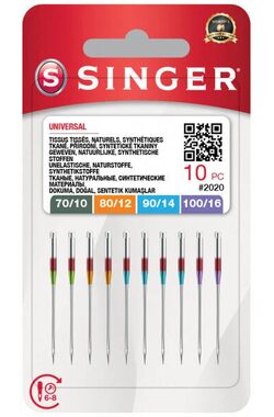 Singer 2020 - 70/10 & 80/12 & 90/14 & 100/16 10 Stück / Nadeln / universell
