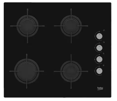 Beko HILG64120S schwarz / Gaskochfeld / 4 Platten 