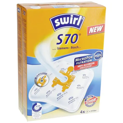 Swirl S 70 MP PLUS AirSpace Staubsaugerbeutel / Textil / Universal / 4 Stk