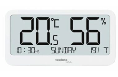 TechnoLine WS 9455 weiß / Temperatur / Luftfeuchtigkeit / Uhr / 1x CR2032
