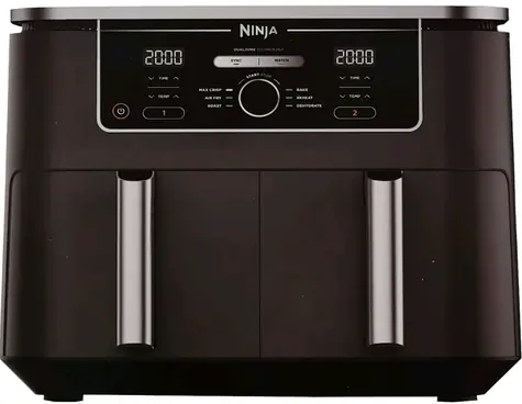 Ninja AF400EU schwarz / Dual-Heißluftfritteuse / 2470 W / 9,5 l / 6 Programme 