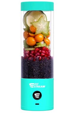FitStream Pro blau / Tragbarer Mixer / 7,4 W / 0,38 l / 2000 mAh Akku