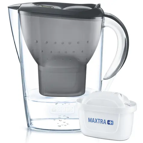 Brita Marella grau / Wasserkocher mit Wasserfilter / 2,4 l / Filter: Maxtra+
