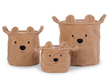 Childhome Spielzeugkörbe Teddy Beige 3 Stk