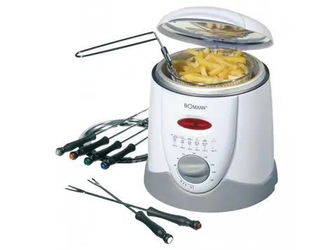 Bomann FFR 1290 weiß / Fondue/Fritteuse 2 in 1 / 840W / 1l / 190°C