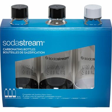 SodaStream Flaschen KSTFL 3 x 1l schwarz-weiß 3er Pack 