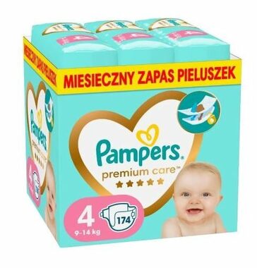 Pampers Premium Care 9-14kg (174 Stück) / Windeln / Größe 4 (9-14 kg)