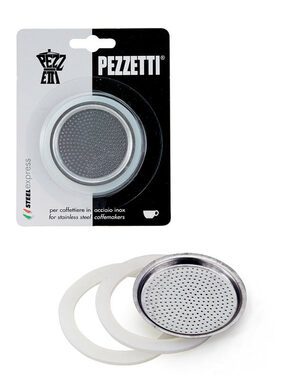 Pezzetti Satz Dichtungen für 2-Tassen-Mokkakanne aus Edelstahl