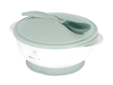 KikkaBoo Schüssel mit Saugnapf & Deckel und Löffel mit Wärmesensor Mint
