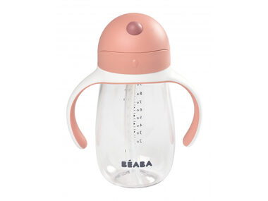 Beaba Becher mit Strohhalm 300 ml Altrosa