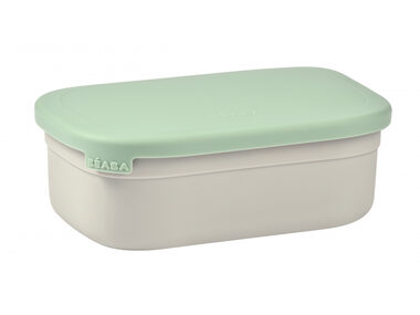 Beaba Edelstahl-Snackbox Samtgrau/ Sage