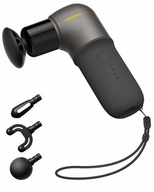 NAIPO MGPC-002 schwarz / Massagepistole / 4 Aufsätze / 5 Intensitätsstufen / USB