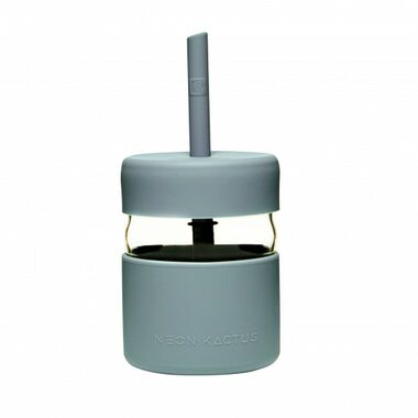 Neon Kactus Kinderglas mit Strohhalm 230 ml grün