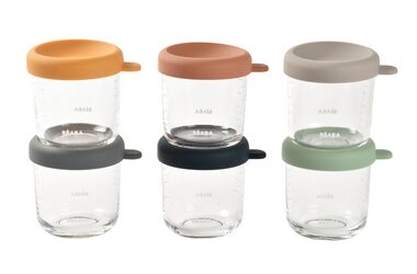 Beaba Lebensmittelbecher aus Glas 6x 250 ml Sunrise
