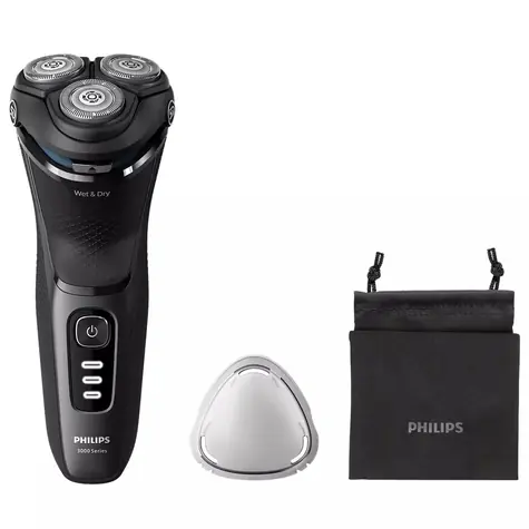 Philips Series 3000 S3244/12 schwarz / Rasierer / waschbar / Trocken- und Nassrasur / bis zu 60 Min 