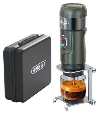 HiBREW H4B_GN schwarz / Tragbare 3in1-Kapselkaffeemaschine / Nespresso & Dolce Gusto / 2200 mAh