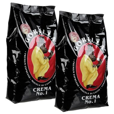 Joerges Gorilla Crema No.1 2 kg Bohnenset / Kaffeebohnen / 100 % Arabica / Vakuumverpackung 