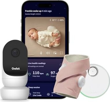 Owlet Dream Sock + Cam2 Bundle Dusty Rose / Smart Sock + Kamera