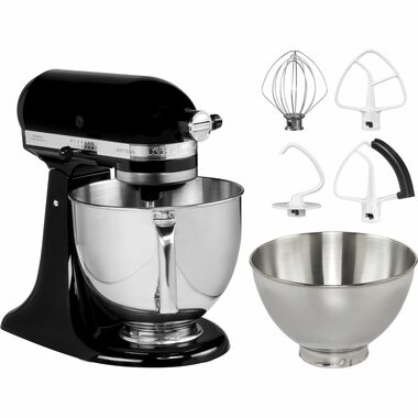 KitchenAid 5KSM175PSEOB, schwarz / Artisan Küchenmaschine / 300 W / 4,8 l / 10 Geschwindigkeitsstufen / Planetengetriebe