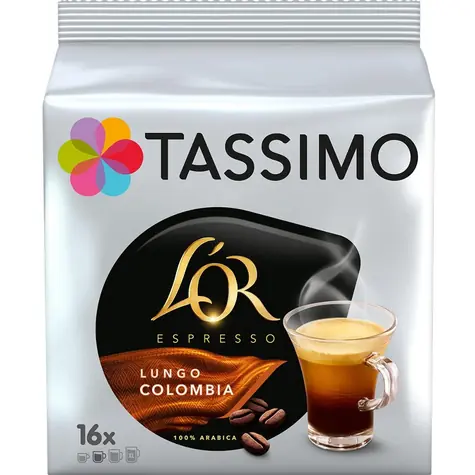 Jacobs L'OR Lungo Colombia Tassimo 16 Stück / Kapselkaffee 