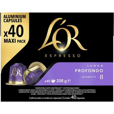 L&#39;OR Espresso Profondo Nespresso 40 Stück / Kapselkaffee 
