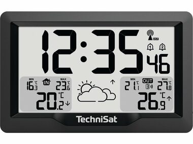 TechniSat iMETEO 300 schwarz / Wetterstation / LCD-Display / Temperatur / Luftfeuchtigkeit / 2x AA / 2x AAA