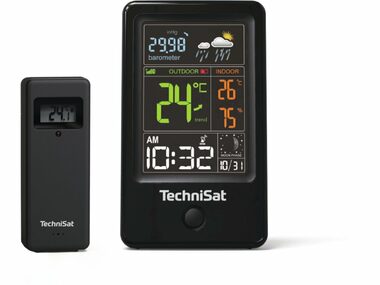 TechniSat iMETEO 400 schwarz / Wetterstation / LCD-Display / Temperatur / Druck / Luftfeuchtigkeit / 2x AA