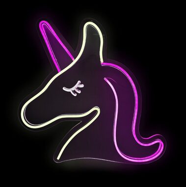 2Kids Toys LED NEON LICHT Lampe Einhorn rosa und weiß