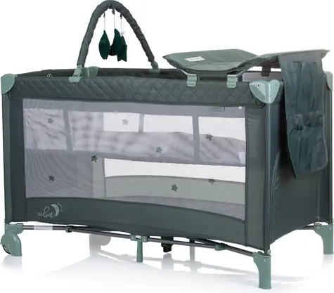 CHIPOLINO Reisebett mit Wickelauflage Luna Pastel Green
