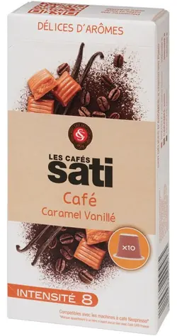 Les Cafés Sati Caramel Vanillé Nespresso 10 Stück / Kapselkaffee 